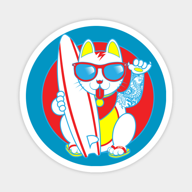 Surf Maneki Neko! Version 3 Magnet by CMButzer